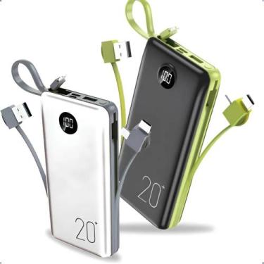 Imagem de Power Bank 20000mah Alta Velocidade 3.1a Com Cabo Integrado e Anatel -