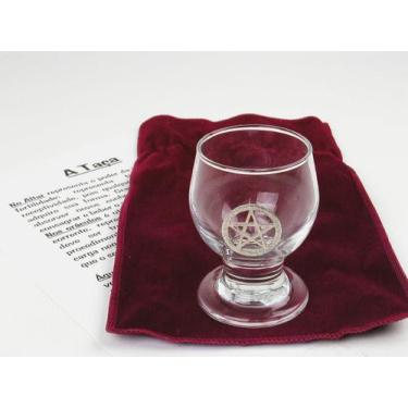 Imagem de Taça em Vidro Wicca 9,0 cm com Pentagrama para Altar e Jogos - Lua Mis