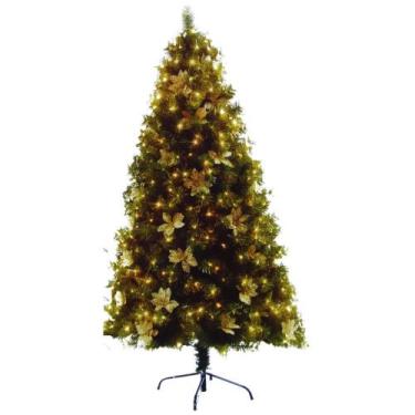 Imagem de Árvore de Natal  Decorada 180cm 705 Hastes 300 Leds Branco Quente Bivo