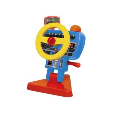 Imagem de Brinquedo Educativo Volante Fom Fom Crec Crec Elka - 1181, Azul, Amare