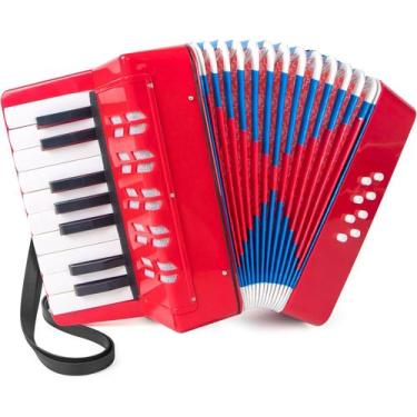 Imagem de Gaita Sanfona Acordeon Iniciante 8 Baixos 17 Teclas Brinquedo Crianças