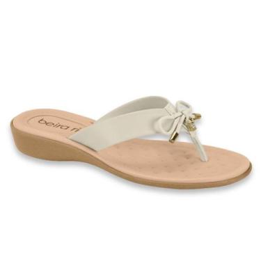 Imagem de Rasteira Chinelo Tamanco Feminino Beira Rio Macio Leve Confortavel Laç