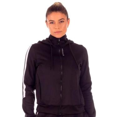 Imagem de Jaqueta Poker Conexão c/ Capuz Feminina - Preto/Branco, Preto, M