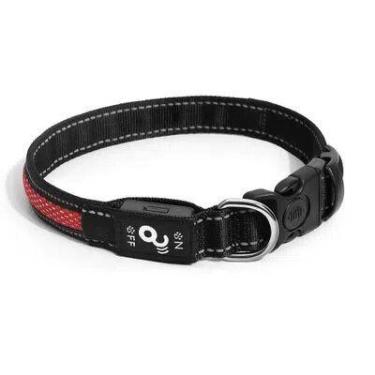 Imagem de Coleira de pescoço com luz de LED 3 funções Mimo Pet, M, Vermelho