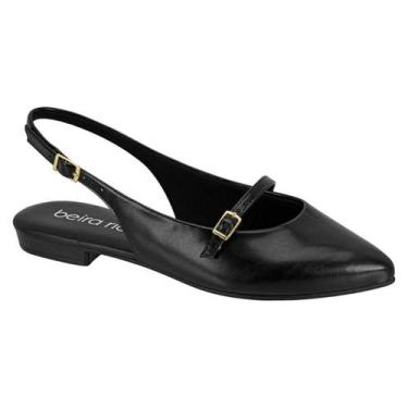 Imagem de Sapatilha Beira Rio Feminina Slingback Conforto Elegante Cor:PretoTama