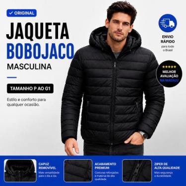 Imagem de Jaqueta Puffer Masculina Impermeável Bobojaco Proteção Contra Frio e C