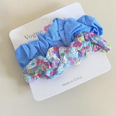 Imagem de Kit com 2 Elásticos Scrunchie para Cabelo Colorido - Pistache Acessóri