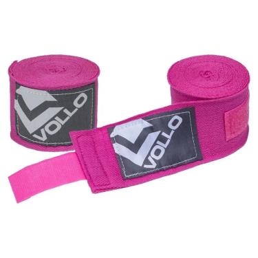 Imagem de Bandagem Elástica para Treino VFG 3m Rosa com Fechamento Ajustável para Punhos e Mãos Vollo Sports