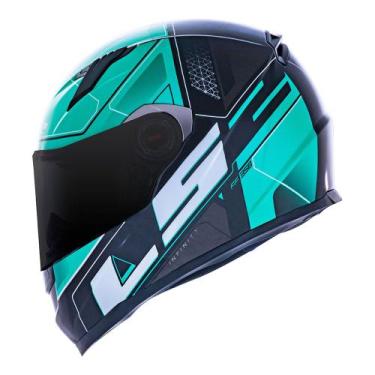 Imagem de Capacete LS2 FF358 Ultra Preto e Verde Brilhante Fechado, 62, Preto e 