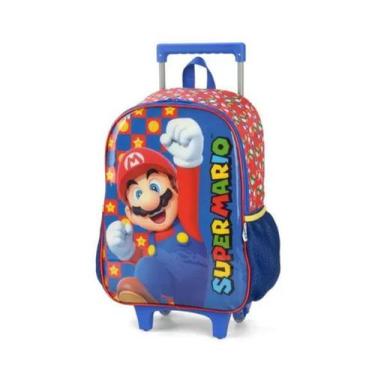 Imagem de Mochila De Rodinha Super Mario Bros Luxcel Azul