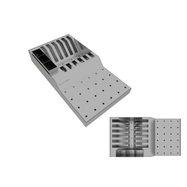 Imagem de Escorredor De Louça Inox Calha Úmida Pratos Copos E Talheres 37x20cm