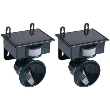 Imagem de Repelente Solar Ultrassonico Jardim Kit 2 Uni Afasta Pombo Aves Praga Rato Detecta Movimento Presenç