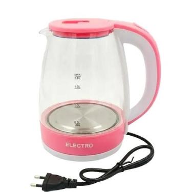 Imagem de Chaleira Jarra Elétrica Vidro Temperado Premium Rosa 220V - Electro