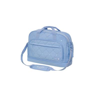 Imagem de Bolsa Mala Maternidade Grande Tigor T Tigre Azul Bebê Menino Luxo Matelassê Premium Organizada
