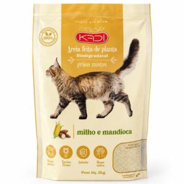 Imagem de Areia Biodegradável Higienica Grãos Mistos 2kg Gatos Premium - Kadi