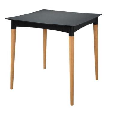 Imagem de Mesa Diana Preta Tramontina 70cm em Polipropileno com Pernas de Madeir