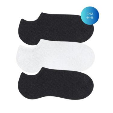 Imagem de Kit 3 pares de Meias Sapatilha Masculina Algodão 44-48 Selene 8060, 44