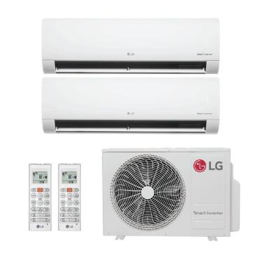 Imagem de Ar Condicionado Bi Split Inverter LG 18.000 Btus (Hi Wall 9.000 + Hi Wall 12.000) Quente e Frio 220v R-32