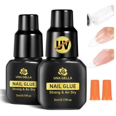 Imagem de Cola para Unhas UNA GELLA 5ml x2 Secagem Rápida para Unhas Postiças