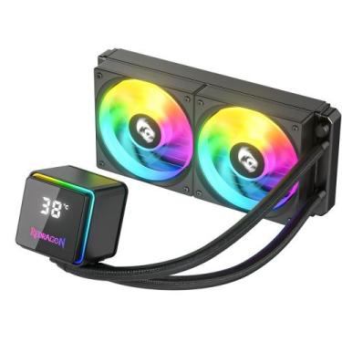 Imagem de Water Cooler Redragon 240mm ARGB 2550RPM Display Magnético USB-C Preto