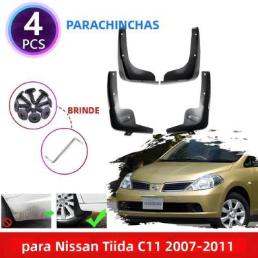 Imagem de Protetores De Para-lama Nissan Tiida Versa Latio C11 2007-2011, 4 Peça