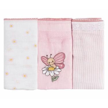Imagem de Fralda Luxo Estampada/ Lisa com Bordado 68cm x 70cm - Bublim Ninho, Bo