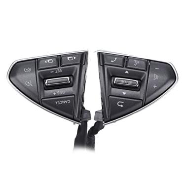 Imagem de Chave do volante, botão cinza do controle do volante resistente a temperaturas multifuncionais para carro