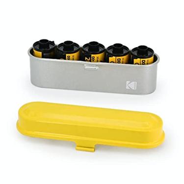 Imagem de Estojo de filme KODAK - para 5 rolos de filmes de 35 mm - estojo de aço compacto e retrô para separar e proteger os rolos de filme (amarelo) (o filme não está incluído)