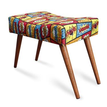 Imagem de Puff Cama inBox Boom Retangular com Pés em Madeira Maciça Tecido Suede