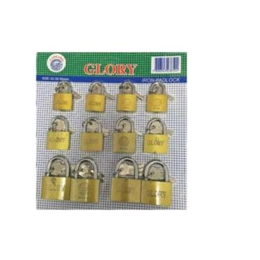 Imagem de 12 Peças Cadeado Pequeno 32/38 E 50Mm Cartela Cadeado Glory