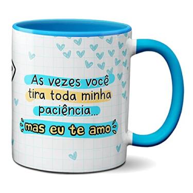 Imagem de Caneca Flork Namorados Tira Paciência Mas Eu Te Amo (Azul)