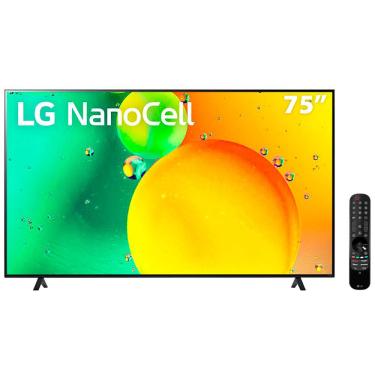 Imagem de Smart TV 75" LG 4K NanoCell 75NANO75 HDMI 2.0, Nvidia GEFORCE NOW, ThinQAI, Smart Magic, Google, Alexa