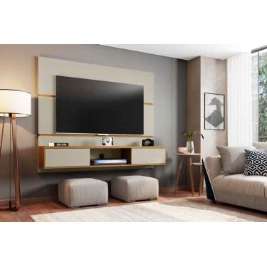 Imagem de Painel Âmbar em Madeira Branco Off-White Cinamomo para TV até 65 Polegadas Móveis Bechara