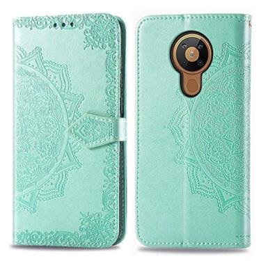 Imagem de HONGYAN Capa de telefone Para Nokia 5.3 Mandala Flor Horizontal Flip Leather Case com suporte/cartolina/carteira/cordão Capa protetora