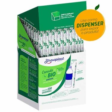 Imagem de Canudo Biodegradável Garrafa Sachê Strawplast 500 Unidades