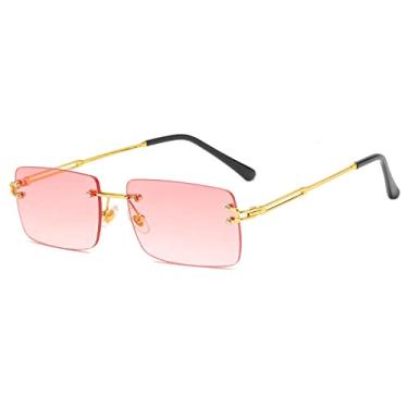 Imagem de Óculos de Sol Clássico Sem Aro Masculino Vintage Retangular Óculos de Sol Feminino UV400 Gradiente Óculos Óculos Óculos, 3,A