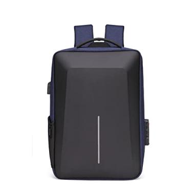 Imagem de Mochila para laptop de negócios 15,6 polegadas Hard Shell Anti-Theft College Mochila com porta de carregamento USB e trava para viagem, casual ou faculdade (Azul)