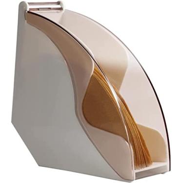 Imagem de Suporte de filtro de café caixa de armazenamento de filtro de café com tampa suporte de papel de filtro para cafeteria/casa (cor: branco)