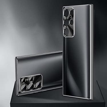 Imagem de Capa de metal Cermet para Samsung Galaxy S22 Ultra Capa protetora de lente de câmera Samsung Original Color 3D para Galaxy S22 plus Capa de telefone, preta, para Galaxy S22 Plus