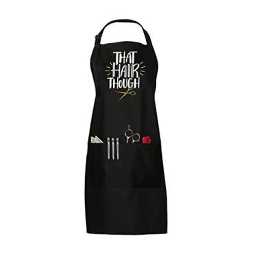 Imagem de Plum Hill That Hair Though Salon Stylist avental para cabeleireiros - Lindo avental de trança para mulheres, preto com 3 bolsos, Preto, 1 Count (Pack of 1)