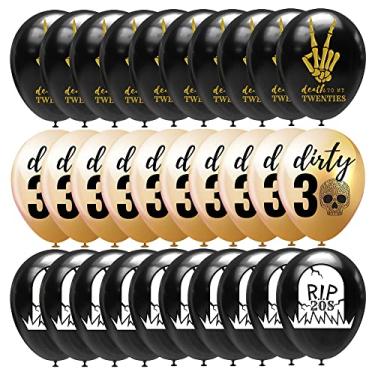 Imagem de SharkBliss 30 balões RIP Twenties, Death to My Twenties RIP to My 20s Dirty 30 balões de aniversário de 30 cm, balões RIP Twenties Bday para homens e mulheres, senhoras, decoração de festa de aniversário de 30 anos