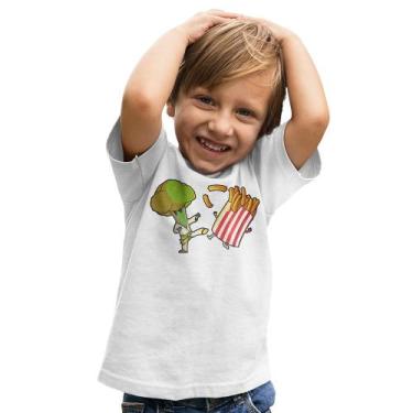 Imagem de Camiseta Infantil Menina Menino Batatinha Frita  Vs Brócolis - Hipster