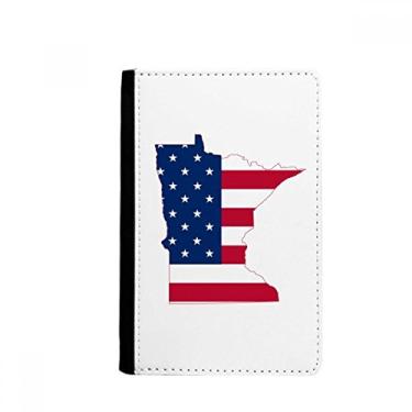 Imagem de Porta-passaporte com mapa de estrelas e listras em forma de bandeira de Minnesota EUA Notecase Burse capa carteira porta-cartões, Multicolor