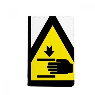 Imagem de Porta-passaporte triângulo de mão amarelo preto símbolo de aviso Notecase Burse capa carteira porta-cartão, Multicolor