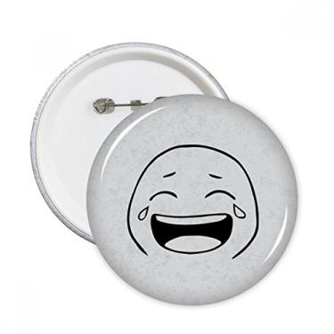 Imagem de Laugh Cry Black Happy Pattern Pinos redondos Emblema Botão Decoração Acessório 5 peças