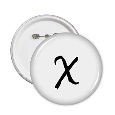 Imagem de Alfinetes Grego Chi Silhueta Preta Emblema Botão Decoração Acessório 5 peças