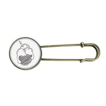 Imagem de Black Bowl Biscuits Bola de Sorvete Retrô Metal Broche Broche Clipe Joias