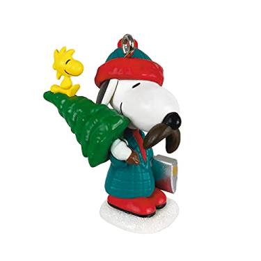 Imagem de Hallmark Keepsake Enfeite de Natal miniatura de 3,18 cm 2021, diversão de inverno Peanuts com Snoopy, mini