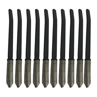 Imagem de Kit 10 Bombas De Tereré E Chimarrão Preta Com Filtro De Mola Cônica De Inox 19cm