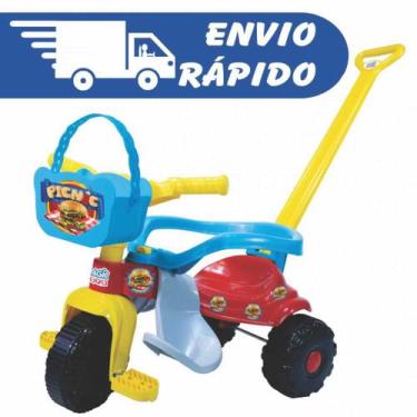Imagem de Triciclo Motoca Pic Nic Infantil Tico-Tico Rosa E Azul Mágic Toys - Ma